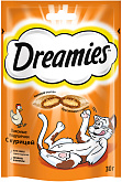 Лакомство DREAMIES для кошек подушечки с курицей (30 гр)