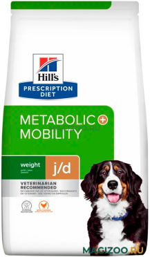 Сухой корм HILL'S PRESCRIPTION DIET METABOLIC + MOBILITY для взрослых собак снижение избыточного веса и поддержание метаболизма в суставах (12 кг)