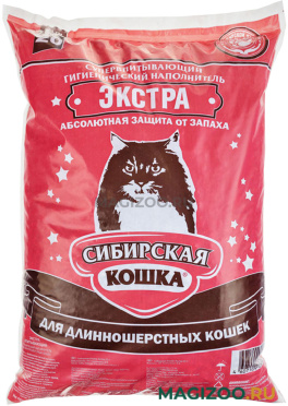 СИБИРСКАЯ КОШКА ЭКСТРА наполнитель впитывающий для длинношерстных кошек (20 л) 