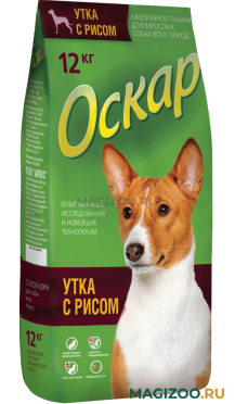 Сухой корм ОСКАР для взрослых собак всех пород с уткой и рисом (12 кг)