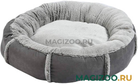 Лежак подушка для животных Pet Choice круглый с бортиком мех серый 66 х 66 х 15 см (1 шт)