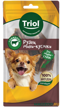 Лакомство TRIOL для собак маленьких пород мини кусочки рубец говяжий 25 гр (1 шт)