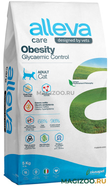 Сухой корм ALLEVA CARE ADULT CAT OBESITY GLYCAEMIC CONTROL для взрослых кошек при ожирении (5 кг)
