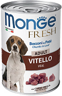 MONGE FRESH ADULT DOG CHUNKS IN LOAF для взрослых собак мясной рулет с телятиной (400 гр)