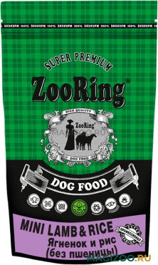 Сухой корм ZOORING DOG MINI LAMB & RICE гипоаллергенный для взрослых собак маленьких пород с ягненком и рисом  (2 кг)