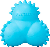 Игрушка для собак Playology Squeaky Bounce Ball мяч тройной для щенков дентальный хрустящий с ароматом арахиса голубой (1 шт)