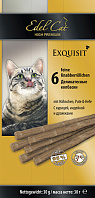 Лакомство EDEL CAT для кошек колбаски с курицей, индейкой и дрожжами (6 шт)