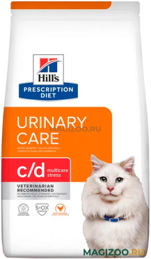 Сухой корм HILL'S PRESCRIPTION DIET MULTICARE STRESS С/D CHICKEN для взрослых кошек при мочекаменной болезни, цистите и стрессе с курицей (1,5 кг)