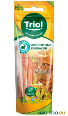 Лакомство TRIOL для кошек колбаски аппетитные с кроликом и курицей 40 гр (1 шт)