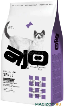 Сухой корм AJO CAT SPECIAL LINE SENSE низкозерновой для взрослых для кошек с чувствительным пищеварением с олениной (10 кг)