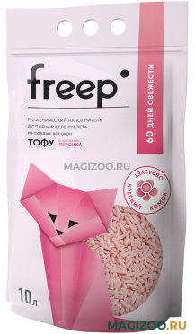 FREEP ТОФУ наполнитель комкующийся для туалета кошек с ароматом персика (10 л)