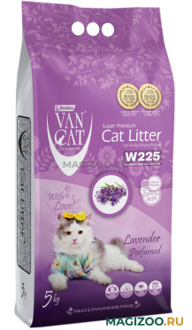 VAN CAT LAVENDER наполнитель комкующийся для туалета кошек с ароматом лаванды (5 кг)