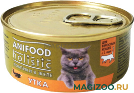 Влажный корм (консервы) ANIFOOD HOLISTIC для кошек ломтики в желе с уткой (100 гр)