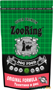 Сухой корм ZOORING ORIGINAL FORMULA для взрослых собак всех пород с телятиной и рисом (2 кг)