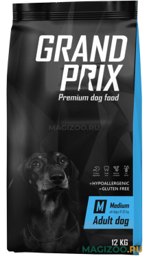 Сухой корм GRAND PRIX MEDIUM ADULT для взрослых собак средних пород с курицей (12 кг)
