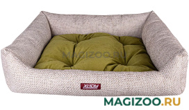Лежак для собак и кошек Xody Люкс Olive № 1 флок 50 х 40 х 12 см  (1 шт)