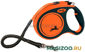 FLEXI XTREME TAPE ременной поводок рулетка для животных 5 м размер L черно-оранжевый (1 шт)