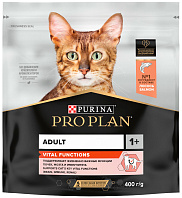PRO PLAN VITAL FUNCTIONS для взрослых кошек для поддержания почек, мозга и иммунитета с лососем (0,4 кг)