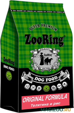 Сухой корм ZOORING ORIGINAL FORMULA для взрослых собак всех пород с телятиной и рисом (10 кг)