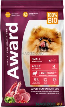 Сухой корм AWARD ADULT SMALL для взрослых собак маленьких пород с ягненком и индейкой (1,5 кг)