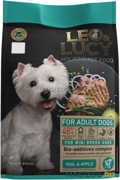 Сухой корм LEO&LUCY HOLISTIC для взрослых собак маленьких пород с телятиной, яблоком и биодобавками (1,6 кг)