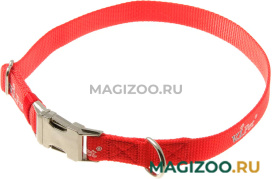 Ошейник для собак регулируемый красный нейлон/металл 35 – 56 см/20 мм V.I.Pet (1 шт)