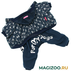 FOR MY DOGS костюм для собак утепленный джинс синий FW909-2020 (20)