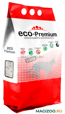 ECO-PREMIUM BLUE наполнитель древесный комкующийся для туалета кошек без запаха синий (7,6 кг) 