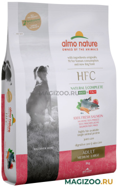 Сухой корм ALMO NATURE HFC M-L ADULT SALMON для взрослых собак средних и крупных пород со свежим лососем (8 кг)