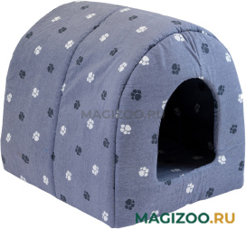 Домик для собак и кошек Дарэленд Арка с подушкой серый хлопок 45 х 40 х 41 см (1 шт)