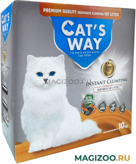 CAT'S WAY SODIUM GREY UNSCENTED наполнитель комкующийся для туалета кошек без запаха (10 кг)