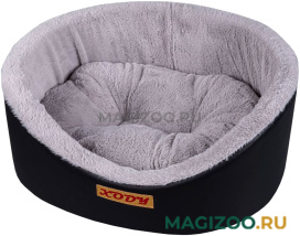 Лежак для собак и кошек Xody Премиум № 3 экокожа серый 55 х 43 х 16 см (1 шт)
