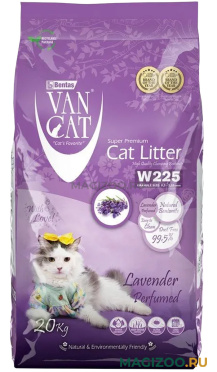 VAN CAT LAVENDER наполнитель комкующийся для туалета кошек с ароматом лаванды (20 кг)