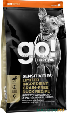 Сухой корм GO! SOLUTIONS SENSITIVITIES беззерновой для собак и щенков всех пород с чувствительным пищеварением с уткой (2,72 кг)