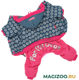 FOR MY DOGS костюм для собак утепленный синий/розовый FW910-2020 Pink/B (16)