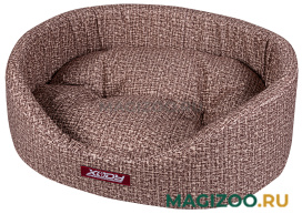 Лежак для собак и кошек Xody Премиум Рогожка № 2 флок коричневый 49 х 38 х 16 см (1 шт)
