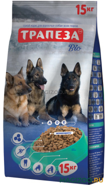 Сухой корм ТРАПЕЗА БИО для взрослых собак всех пород (15 кг)