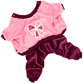 FOR MY DOGS костюм для собак утепленный велюр розовый/бордо FW814-2019 (10Chh) 