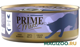 Влажный корм (консервы) PRIME MEAT CAT GRAIN FREE беззерновые для взрослых кошек с курицей и тунцом в желе (100 гр)