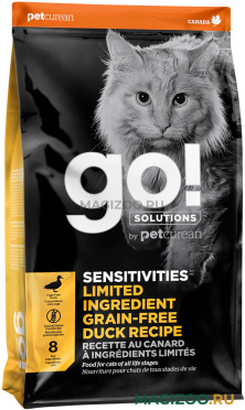 Сухой корм GO! SOLUTIONS SENSITIVITIES беззерновой для кошек и котят c чувствительным пищеварением с уткой (3,63 кг)