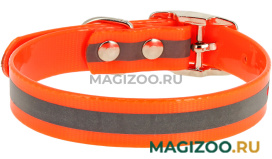 Ошейник для собак Каскад Biotan биотан со светоотражающей полосой оранжевый 15 мм 26 – 35 см (1 шт)
