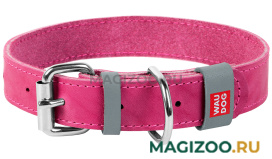 Ошейник кожаный для собак одинарный розовый 15 мм 27 – 36 см Collar Waudog Classic (1 шт)