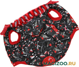 FOR MY DOGS куртка для собак Снегири черная FW604-2018 (C2)