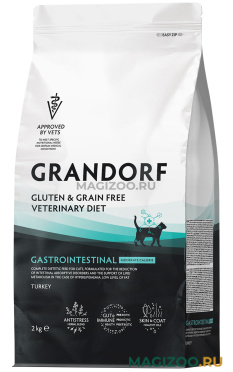 Сухой корм GRANDORF GLUTEN&GRAIN FREE VETERINARY DIET CAT GASTROINTESTINAL MODERATE CALORIE диетический корм для взрослых кошек склонных к набору веса при расстройствах пищеварения (2 кг)