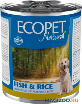 Влажный корм (консервы) ECOPET NATURAL ADULT DOG FISH & RICE для взрослых собак всех пород с рыбой и рисом (300 гр)