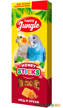 HAPPY JUNGLE палочки для птиц мед и орехи (3 шт)