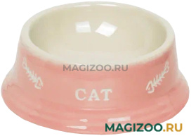 Миска керамическая Nobby для кошек с рисунком CAT розовая 140 мл (1 шт)