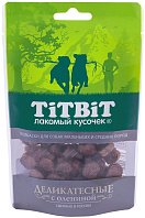 Лакомство TIT BIT для собак маленьких и средних пород колбаски Деликатесные с олениной (40 гр)