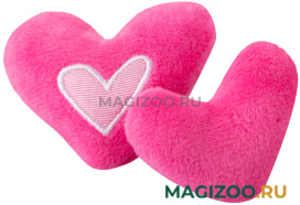 Игрушка для кошек Rogz Catnip Hearts плюшевые сердечки с кошачьей мятой, розовые уп. 2 шт CTC02-K (1 шт)