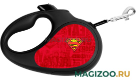 COLLAR WAUDOG R-LEASH Супермэн Лого красный ременной поводок-рулетка для животных 5 м размер S черная (1 шт)